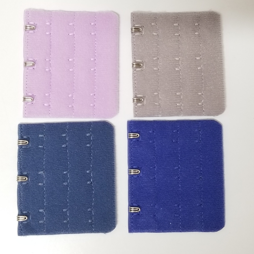 NEW Blue & Purple 3 Hook & 3 Row Bra Extenders Set of 4